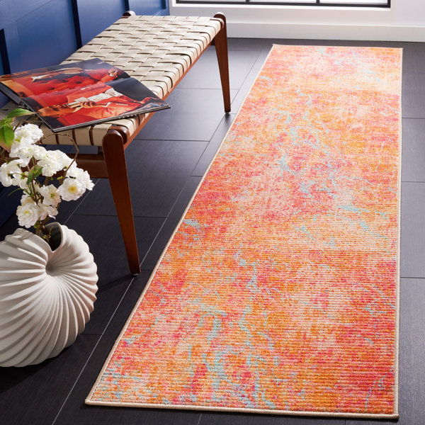 Orren Ellis Migneco Abstract Area Rug in Orange & Reviews Wayfair